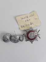 Vintage Sheffield Fire Brigade Cap Badge & 3 Uniform Buttons Fire Service