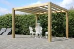 Timber Frame Wooden Gazebo Pergola With Rafters 4m x 2.5m BBQ Shelter Garden