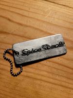 SPINE SHANK - METAL TAG - Necklace / Key Ring - 1990's Vintage Nu Metal - RARE!