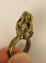 African ethnographic antique: Senufo Bronze/brass divination ring. Provenance