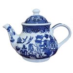 Churchill China Blue Willow Georgian Teapot 1200ml Porcelain Classic Design