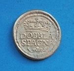 Italian Brass Dobbla Spagna Weight 1665-1700 under Charles II of Spain