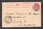KEVII 1d Postal Stationery Postcard Kilburn 1910 To Switzerland Zurich