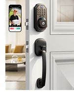 arpha Wi-Fi/Bluetooth Smart Door Lock Keypad Fingerprint App Control Black