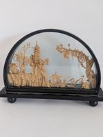 Vintage Chinese Cork  Craving Diorama , with labels 1950s  1970