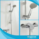Bristan Sonqiue2 Thermostatic Chrome Shower Valve With Adjustable Riser Kit
