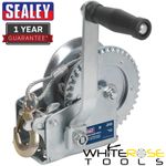 Sealey Winch Geared Hand Winch 540kg Capacity with Cable Steel Manual Brake