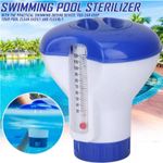 Pool Cleaning Tablet & Floating Chlorine Chemical Thermometer Dispenser Hot Tub~