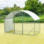 CHICKEN RUN 1.4M X 3M WALK IN PET CAGE HEN HOUSE RABBIT HEN CAGE PEN METAL DOOR