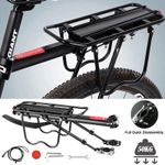 Max 50kg Alloy Rear Bicycle Pannier Rack Carrier Bag Luggage Cycle Mountain Bike