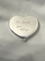 Authentic Tiffany & Co. Sterling Silver Heart Pill Box 1.5” Engraved Vintage