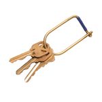 Craighill Wilson Brass Key Ring, 2 Inch D Ring Carabiner Keychain, Blue
