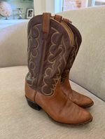 Tony Lama Vintage Two-Tone Leather Western Cowboy Boots Style 8052 Size 9 EE