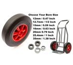 Heavy Duty 10" Wheel Solid Rubber Tyre Puncture Proof Offset Sack Truck Trolley