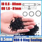 NBR Back O Ring Seal Cross Section 0.5mm Gasket Oil Sealing Washers ID 0.6~80mm