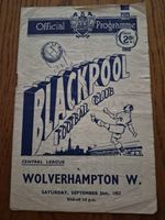 1953/4 - Blackpool Reserves v Wolverhampton Wanderers Reserves 