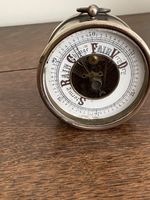 Vintage Brass Bound Desktop Barometer. Brass Bezel.