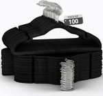 Non-Slip Velvet Clothes Hangers – 30/50/100/200 Pack, Black, Gray, Ivory