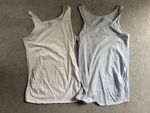 2x H&M Mama Maternity Vests Small Pale Blue And White
