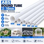 10pcs ABS Round Tube White Plastic Hollow Pipe Sand Table Model Making 2-10mm