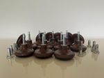 quality 45mm brown Feet Glides Castors & Insert For Divan Bed Base, Sofa, Settee