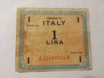 Series 1943 Italy Allied Military Currency 1 Lira Banknote Note - circulated