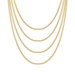Men's 3mm 18k Gold Plated Steel 18-24 Inch Cuban Curb Chain Necklace
