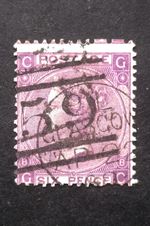 Queen Victoria GB 6d SG.108 Pl.8 Used CDs Glasgow 1868 Good Perforation G 