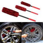Car Wheel Rim Cleaning Brushes Set 3pcs Soft Handle PP Material Durable