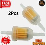 2X Universal Inline Fuel Filter 6-8mm 1/4" Petrol Gas Lawn Mower Motorcycle uk
