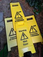 4x A Frame Wet Floor Cleaning In Progress Safety Signs