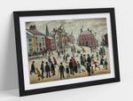 L.S. LOWRY, PEOPLE STANDING ABOUT - FRAMED WALL ARTWORK PICTURE POSTER PRINT