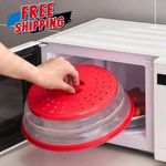 1pc Foldable Microwave Splash Cover – Heat-Resistant, Oil-Proof Food Lid
