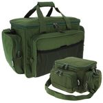 GREEN FISHING BAG CARRYALL INSULATED WITH FREE MINI NGT STALKING CARP BAG