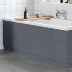 Bathroom 1800mm Front Bath Panel 18mm MDF Grey Gloss Wood Plinth Easy Cut Modern