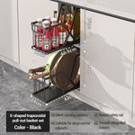 Space-Saving Pull-Out Kitchen Organizer Rack – Carbon Steel Sliding Shelf