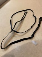 LEATHER RUNNING MARTINGALE BLACK ECONOMY PONY COB FULL CLEARANCE *FREE POSTAGE*