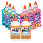 Elmer’s slime kit set 3 each pink + blue glitter glue 2 bottles magical liquid