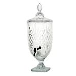 Large Crystal GLASS DISPENSER JAR DRINK COCKTAIL BEVERAGE WATER, 3 litre