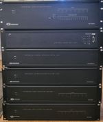 FULL SET Crestron professional audio and video distribution equipment.