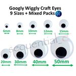 6mm 8mm 10mm 12mm 15mm 20mm 30mm 40mm 50mm Googly Moving Craft Eyes Peel & Stick