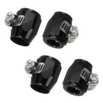 4pcs 4AN Hose Finisher Clamp Aluminium Alloy Fuel Line Hose Clips, Black