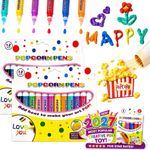 12pcs Magic Popcorn Pens DIY 3D Puffy Bubble Art Drawing For Kids Christmas Gift