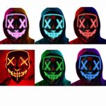 LED Purge Mask Scary Spooky Halloween Fancy Costume 3 Light Modes Party Prop UK