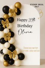 Personalised Birthday Vinyl Decal for Sail Board Backdrop Balloon Party Sticker