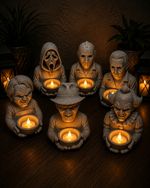 Horror Icons - Electric Tealight Holders - 3D Printed - Marble Effect