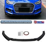 For Audi A3 S Line 8V Facelift 2017-20 Gloss Front Bumper Splitter Lip Spoiler
