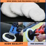5PC Car Polishing Wheel Buffing Pads Set Wool Mop Kit For Drill Polisher A8H