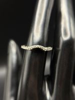 Le Vian 14K White Gold 0.2ctw Diamond Size 6.75Curved Stacking Wedding Ring
