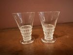 Pair Of Lalique Bourgueil 3 1/4Inch Sherry Stems 3 1/3 Tall By 2 3/8 Wide
